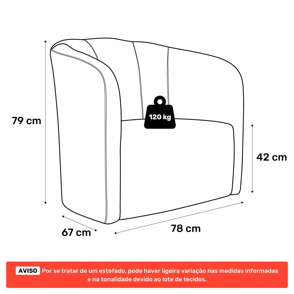 Kit 02 Poltronas Decorativas Abby Veludo Bege - Desk Design