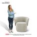 Kit 02 Poltronas Decorativas Aisha Orgânica Bouclê Bege - Desk Design
