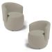 Kit 02 Poltronas Decorativas Aisha Orgânica Suede Bege - Desk Design