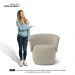 Kit 02 Poltronas Decorativas Aisha Orgânica Suede Bege - Desk Design