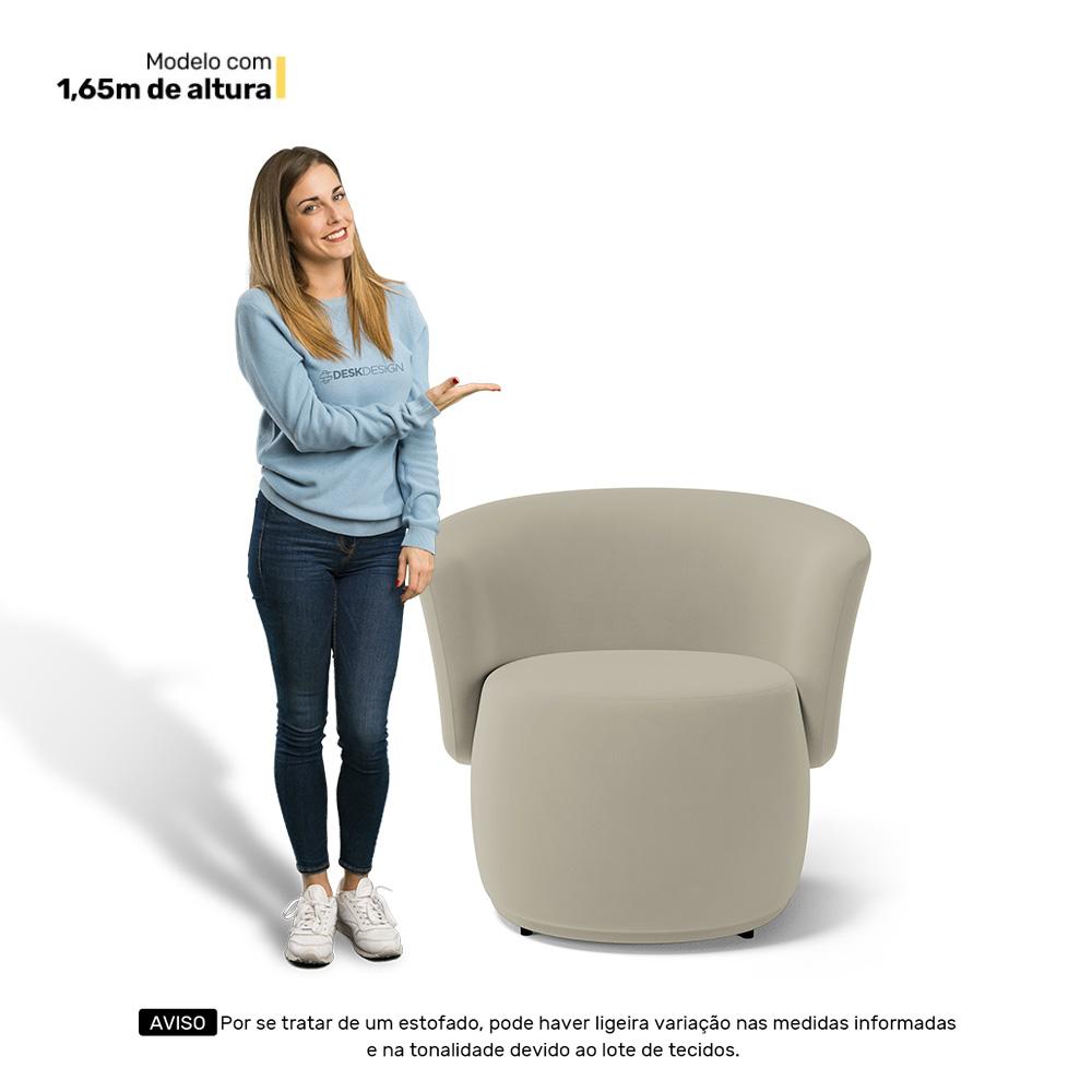 Kit 02 Poltronas Decorativas Aisha Orgânica Suede Bege - Desk Design