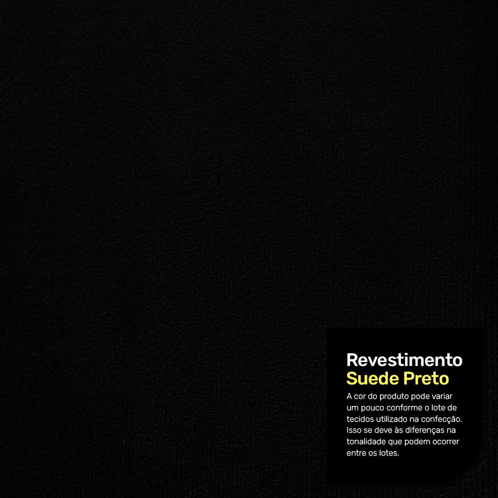 Kit 02 Poltronas Decorativas Aisha Orgânica Suede Preto - Desk Design