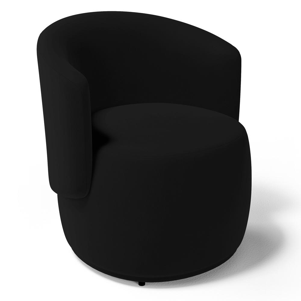 Kit 02 Poltronas Decorativas Aisha Orgânica Suede Preto - Desk Design