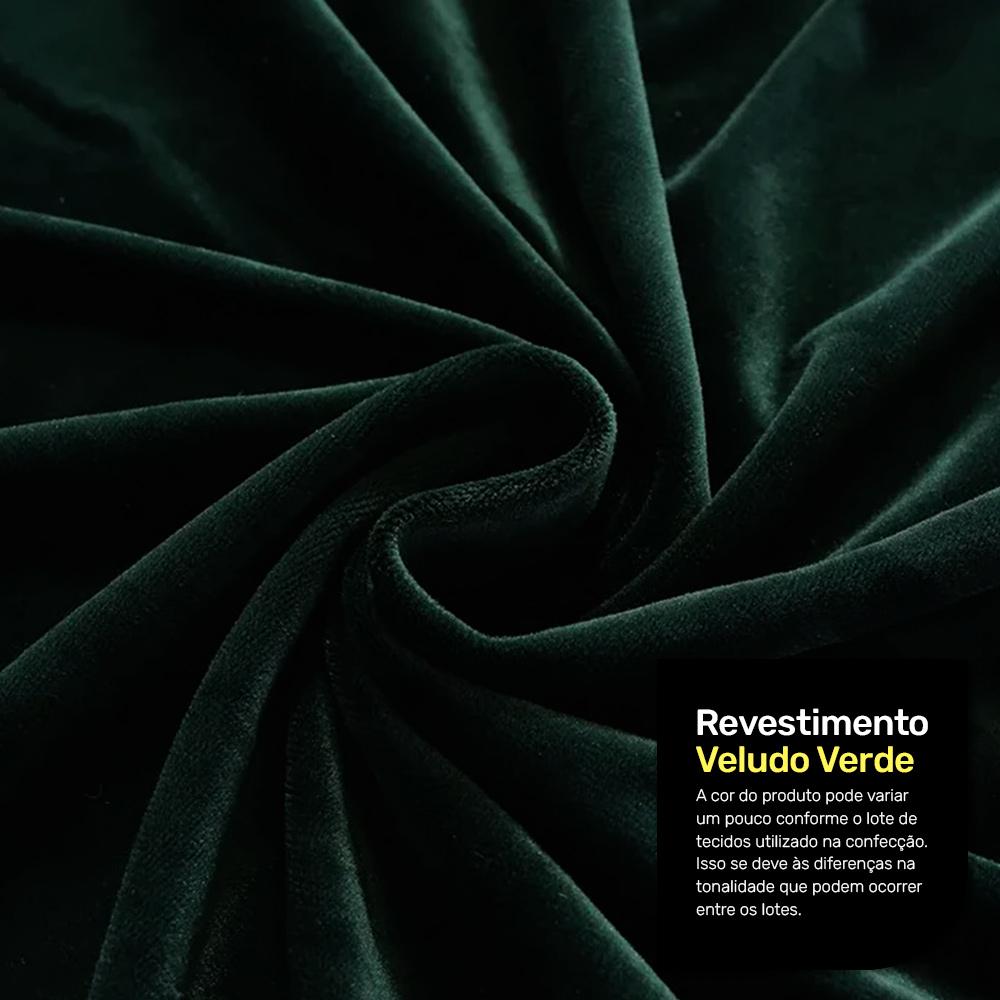 Kit 02 Poltronas Decorativas Aisha Orgânica Veludo Verde Escuro - Desk Design