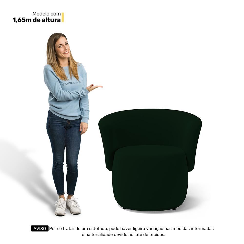 Kit 02 Poltronas Decorativas Aisha Orgânica Veludo Verde Escuro - Desk Design