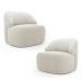 Kit 02 Poltronas Decorativas Kaya Orgânica Bouclê Bege - Desk Design