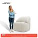 Kit 02 Poltronas Decorativas Kaya Orgânica Bouclê Bege - Desk Design