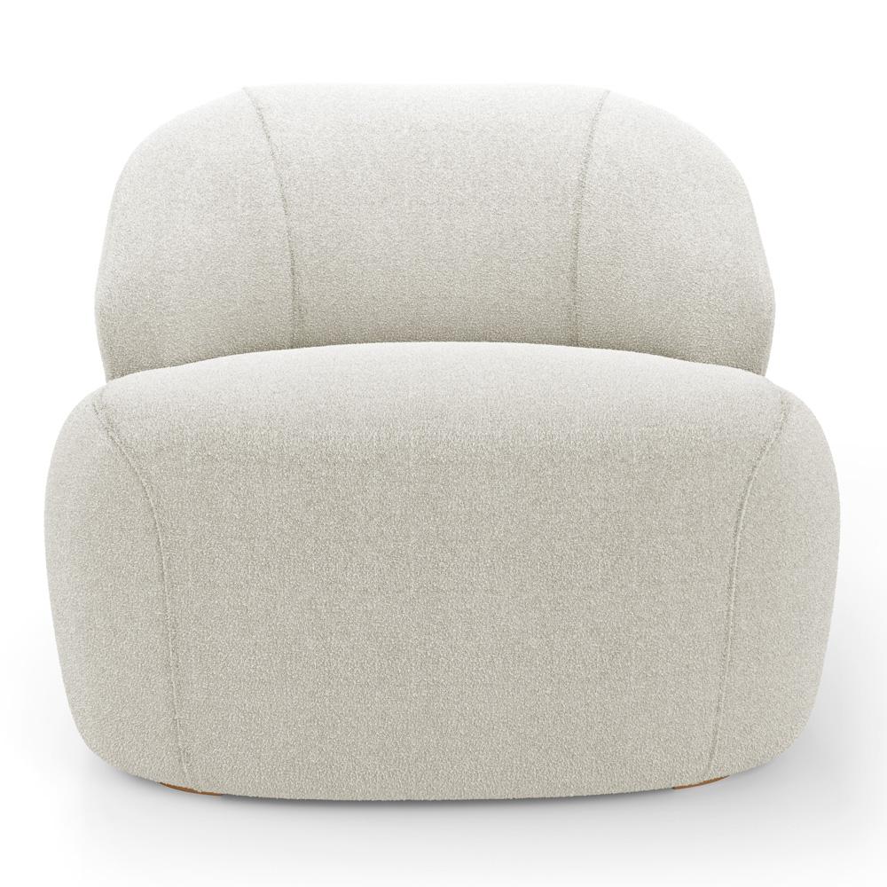 Kit 02 Poltronas Decorativas Kaya Orgânica Bouclê Bege - Desk Design