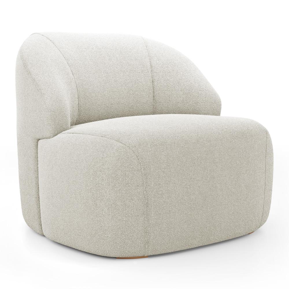 Kit 02 Poltronas Decorativas Kaya Orgânica Bouclê Bege - Desk Design