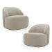 Kit 02 Poltronas Decorativas Kaya Orgânica Veludo Bege - Desk Design