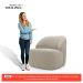 Kit 02 Poltronas Decorativas Kaya Orgânica Veludo Bege - Desk Design