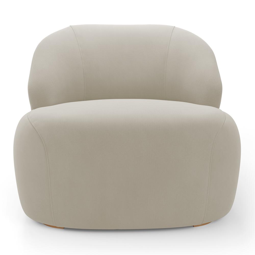 Kit 02 Poltronas Decorativas Kaya Orgânica Veludo Bege - Desk Design