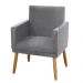 Kit 02 Poltronas Decorativas Lauren Pés Palito Suede Cinza - Desk Design