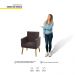 Kit 02 Poltronas Decorativas Lauren Pés Palito Suede Marrom - Desk Design