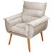 Kit 02 Poltronas Decorativas Modernas Sala e Recepção Monza Pés Palito Suede Bege - Desk Design