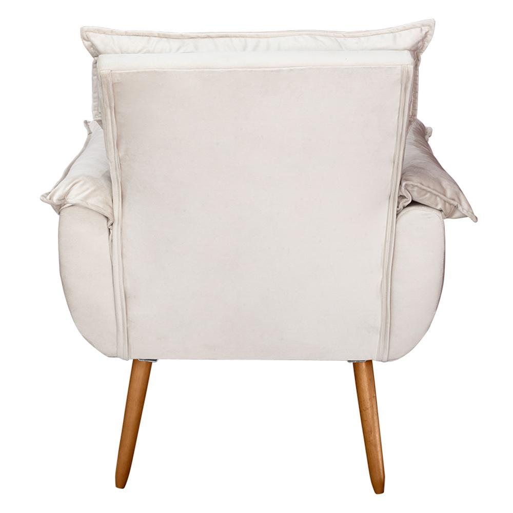 Kit 02 Poltronas Decorativas Modernas Sala e Recepção Monza Pés Palito Veludo Bege - Desk Design