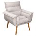 Kit 02 Poltronas Decorativas Modernas Sala e Recepção Monza Pés Palito Veludo Bege - Desk Design
