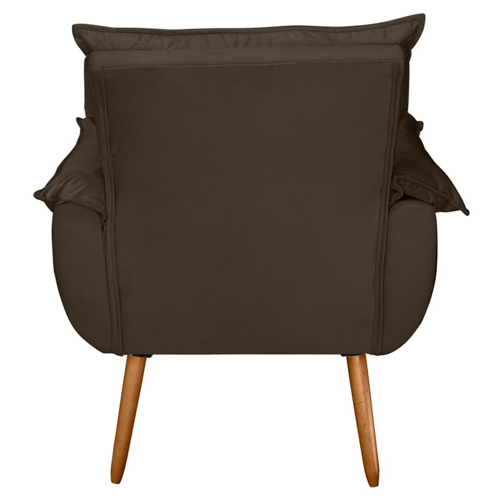 Kit 02 Poltronas Decorativas Modernas Sala e Recepção Monza Pés Palito Veludo Marrom - Desk Design