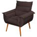 Kit 02 Poltronas Decorativas Modernas Sala e Recepção Monza Pés Palito Veludo Marrom - Desk Design