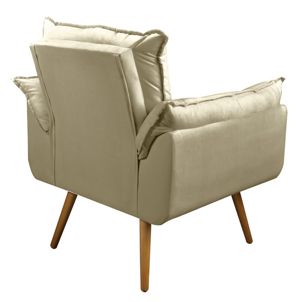Kit 02 Poltronas Decorativas Sala de Estar Vicky Pés Palito Suede Bege - Desk Design