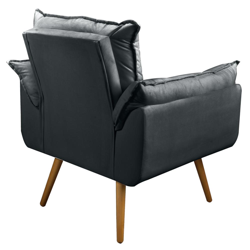 Kit 02 Poltronas Decorativas Sala de Estar Vicky Pés Palito Suede Cinza - Desk Design