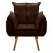 Kit 02 Poltronas Decorativas Sala de Estar Vicky Pés Palito Suede Marrom - Desk Design