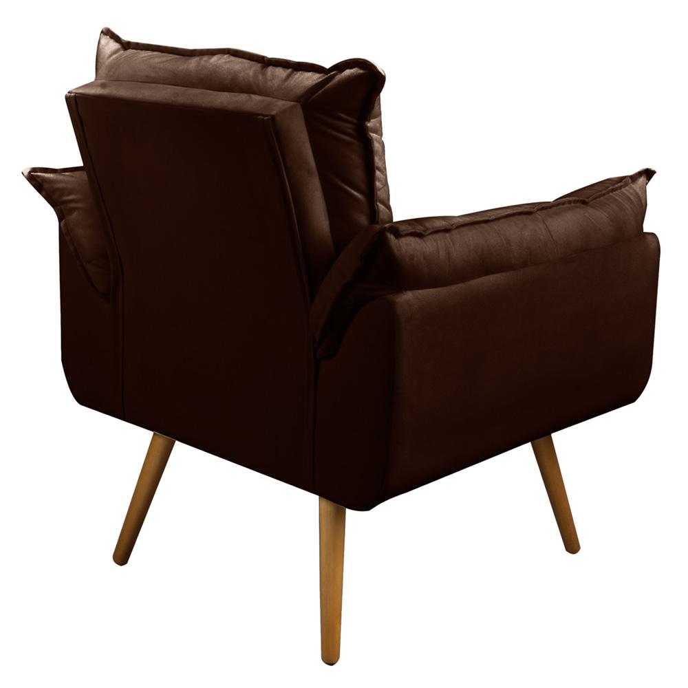 Kit 02 Poltronas Decorativas Sala de Estar Vicky Pés Palito Suede Marrom - Desk Design