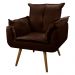 Kit 02 Poltronas Decorativas Sala de Estar Vicky Pés Palito Suede Marrom - Desk Design