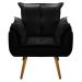 Kit 02 Poltronas Decorativas Sala de Estar Vicky Pés Palito Suede Preto - Desk Design