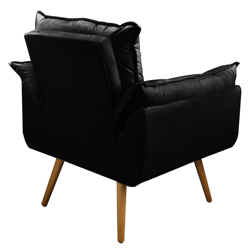 Kit 02 Poltronas Decorativas Sala de Estar Vicky Pés Palito Suede Preto - Desk Design