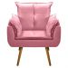Kit 02 Poltronas Decorativas Sala de Estar Vicky Pés Palito Suede Rosa - Desk Design