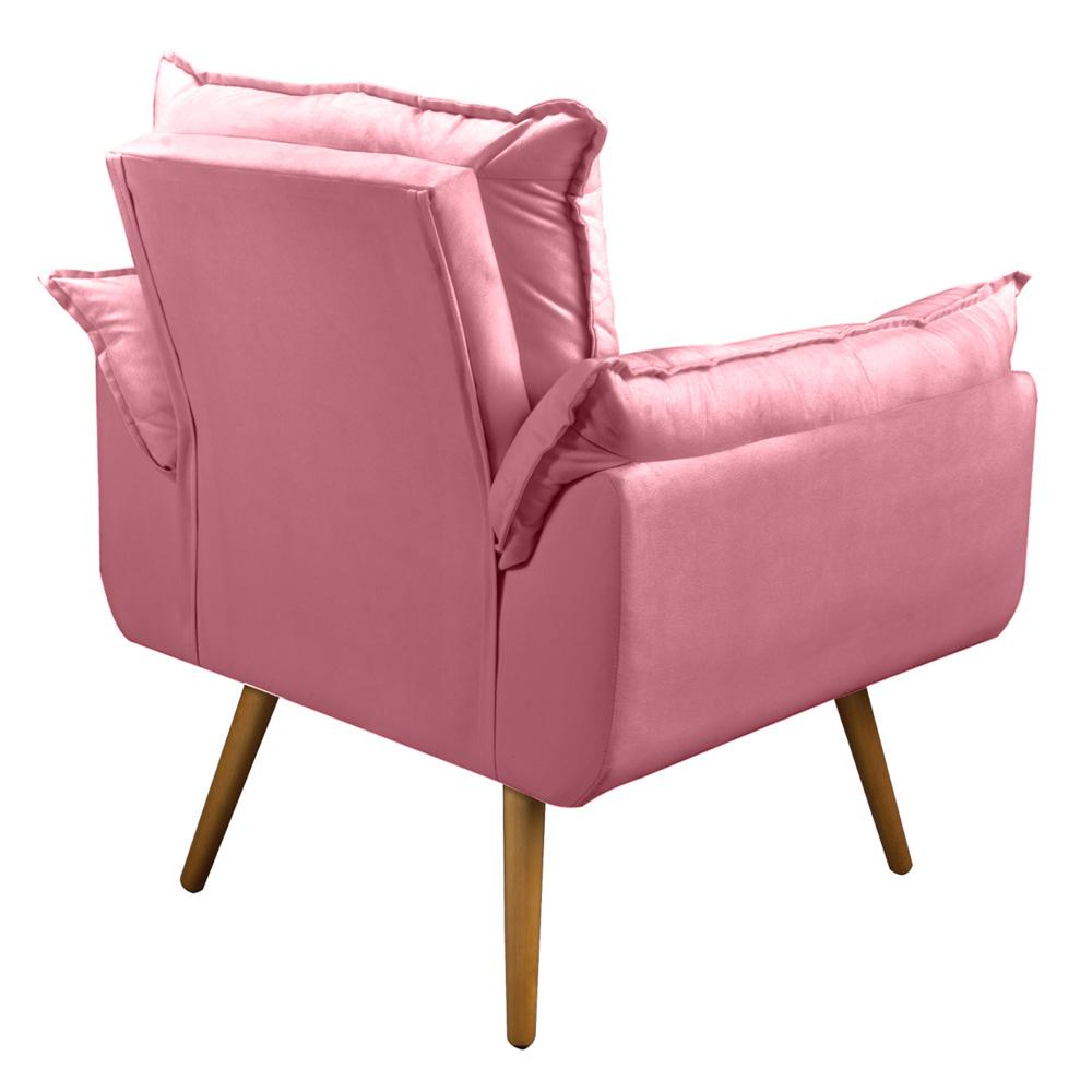Kit 02 Poltronas Decorativas Sala de Estar Vicky Pés Palito Suede Rosa - Desk Design
