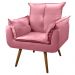 Kit 02 Poltronas Decorativas Sala de Estar Vicky Pés Palito Suede Rosa - Desk Design