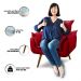 Kit 02 Poltronas Decorativas Sala de Estar Vicky Pés Palito Suede Vermelho - Desk Design