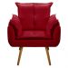 Kit 02 Poltronas Decorativas Sala de Estar Vicky Pés Palito Suede Vermelho - Desk Design