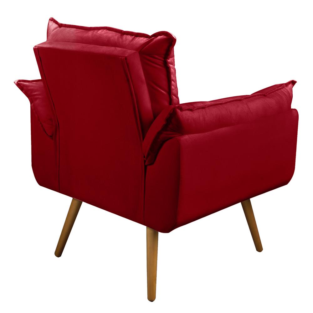 Kit 02 Poltronas Decorativas Sala de Estar Vicky Pés Palito Suede Vermelho - Desk Design