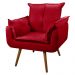 Kit 02 Poltronas Decorativas Sala de Estar Vicky Pés Palito Suede Vermelho - Desk Design