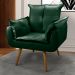 Kit 02 Poltronas Decorativas Sala de Estar Vicky Pés Palito Veludo Verde Escuro - Desk Design