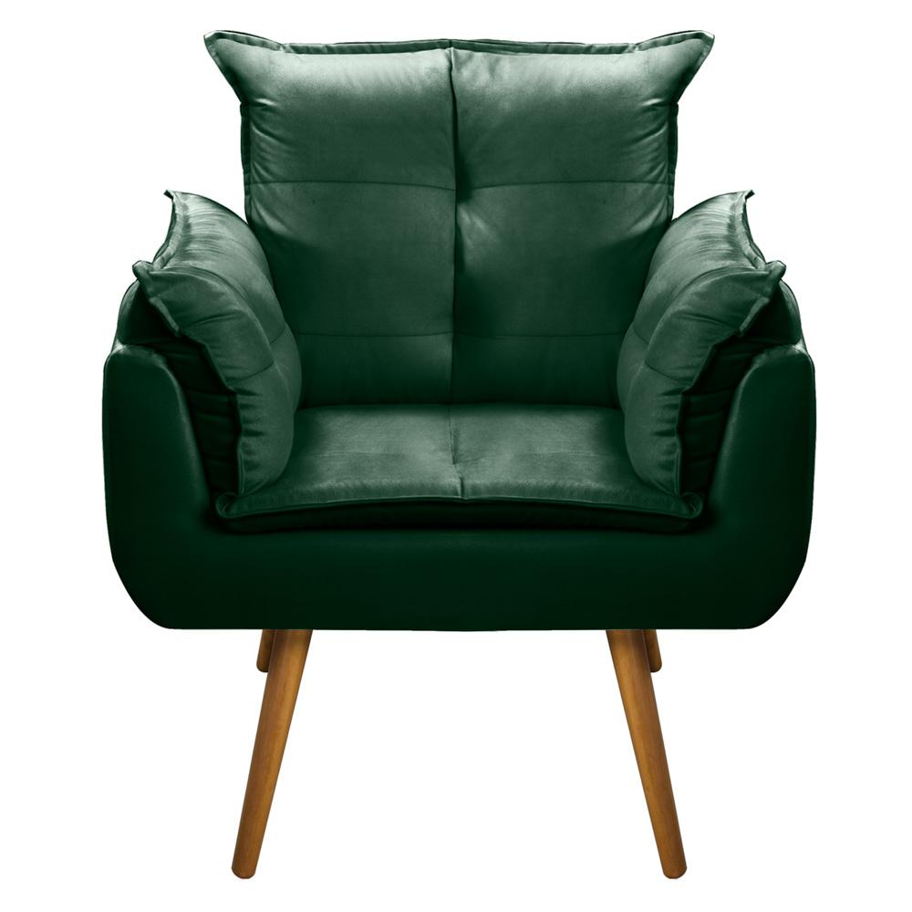 Kit 02 Poltronas Decorativas Sala de Estar Vicky Pés Palito Veludo Verde Escuro - Desk Design