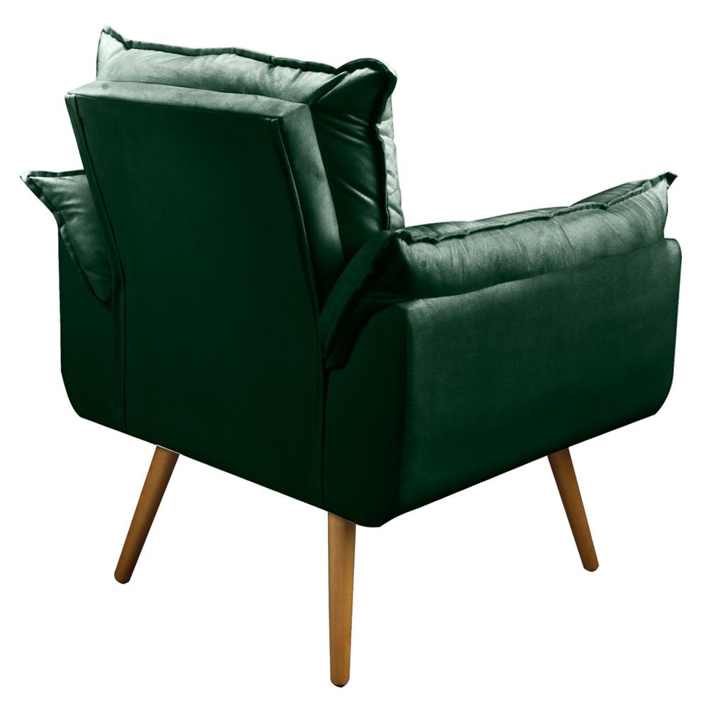 Kit 02 Poltronas Decorativas Sala de Estar Vicky Pés Palito Veludo Verde Escuro - Desk Design