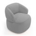 Kit 02 Poltronas Giratória e 01 Sofá Orgânico Glee 02 Lugares 140cm Bouclê Cinza - Desk Design