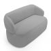Kit 02 Poltronas Giratória e 01 Sofá Orgânico Glee 02 Lugares 140cm Bouclê Cinza - Desk Design