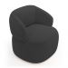 Kit 02 Poltronas Giratória e 01 Sofá Orgânico Glee 02 Lugares 140cm Bouclê Grafite - Desk Design