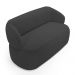 Kit 02 Poltronas Giratória e 01 Sofá Orgânico Glee 02 Lugares 140cm Bouclê Grafite - Desk Design