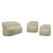 Kit 02 Poltronas Giratória e 01 Sofá Orgânico Glee 02 Lugares 140cm Linho Bege - Desk Design