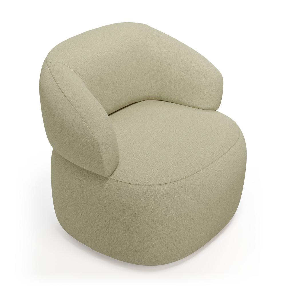 Kit 02 Poltronas Giratória e 01 Sofá Orgânico Glee 02 Lugares 140cm Linho Bege - Desk Design