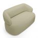 Kit 02 Poltronas Giratória e 01 Sofá Orgânico Glee 02 Lugares 140cm Linho Bege - Desk Design