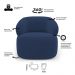 Kit 02 Poltronas Giratória e 01 Sofá Orgânico Glee 02 Lugares 140cm Veludo Azul Marinho - Desk Design