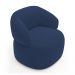 Kit 02 Poltronas Giratória e 01 Sofá Orgânico Glee 02 Lugares 140cm Veludo Azul Marinho - Desk Design