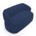Kit 02 Poltronas Giratória e 01 Sofá Orgânico Glee 02 Lugares 140cm Veludo Azul Marinho - Desk Design